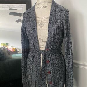 BCBGMaxAzria Charcoal Cable Knit Cardigan